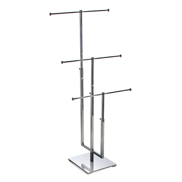 Azar Displays Three-Tier Adjustable Chrome Necklace Counter Display 300653 - main